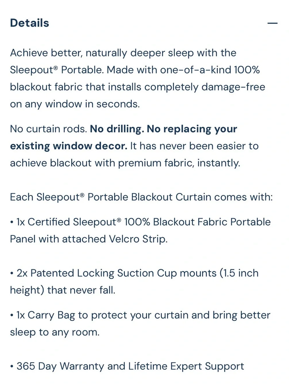 Sleep Out Curtain selling as